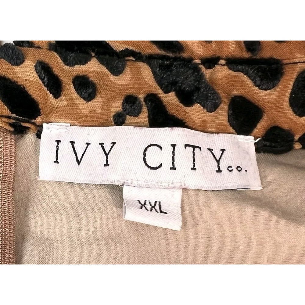 Ivy City Co Womens XXL Anna Embossed Leopard Print Short Sleeve Midi Dress - Picture 7 of 9